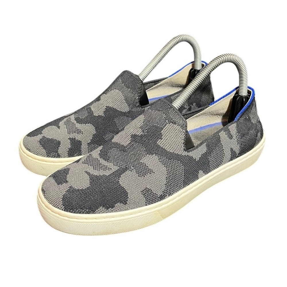 Rothy's The Sneaker Women 8 Grey Camo Slip On Knit Shoes Washable Casual
